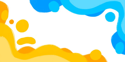 Sahpe wave paint brush multicolor frame illustration