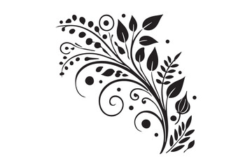 Leaf flower natural design art silhouette vector with on white background
