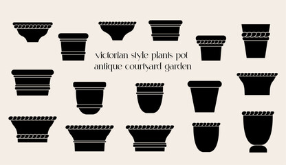 Modern design pottery illustration. Isolated vector, silhouette graphic, flowerpot, plant pot, interior decor.