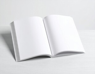 An open blank book offers a pristine canvas for creative project ready for content.