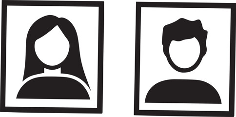 Male and Female Avatar Icons. Profile Picture Silhouette Vector Set