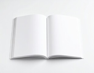 Open blank book on a white background ready for your content and design perfect for education or creative project.