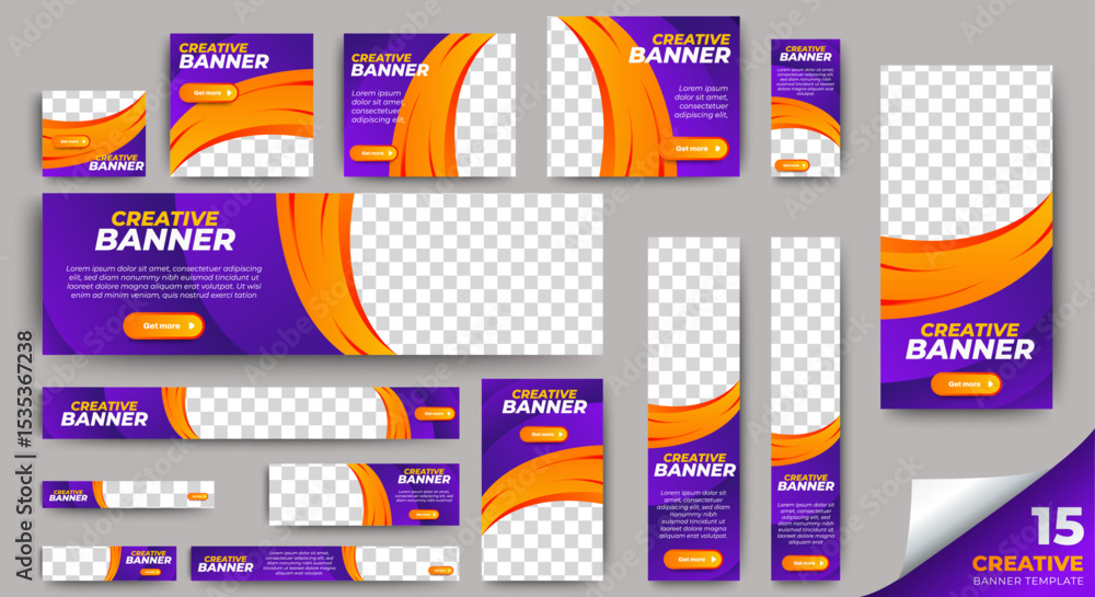Canvas Prints business banner set for web display ads template. vector