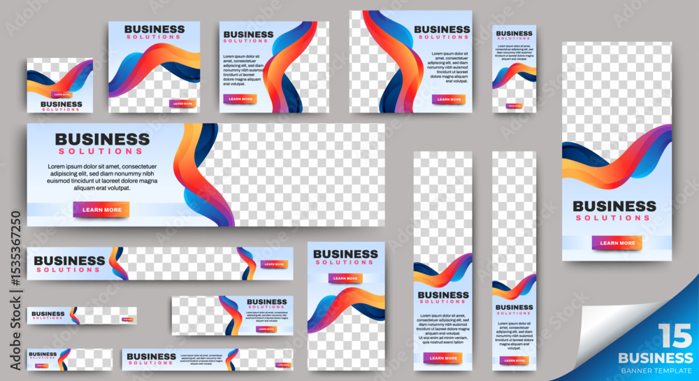 Poster business web banners template design with image space. vector