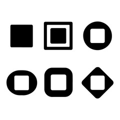 Stop Button Icons Set: A collection of stop button icons with distinct shapes and designs, offering versatile visual elements for user interfaces, presentations, and creative projects.