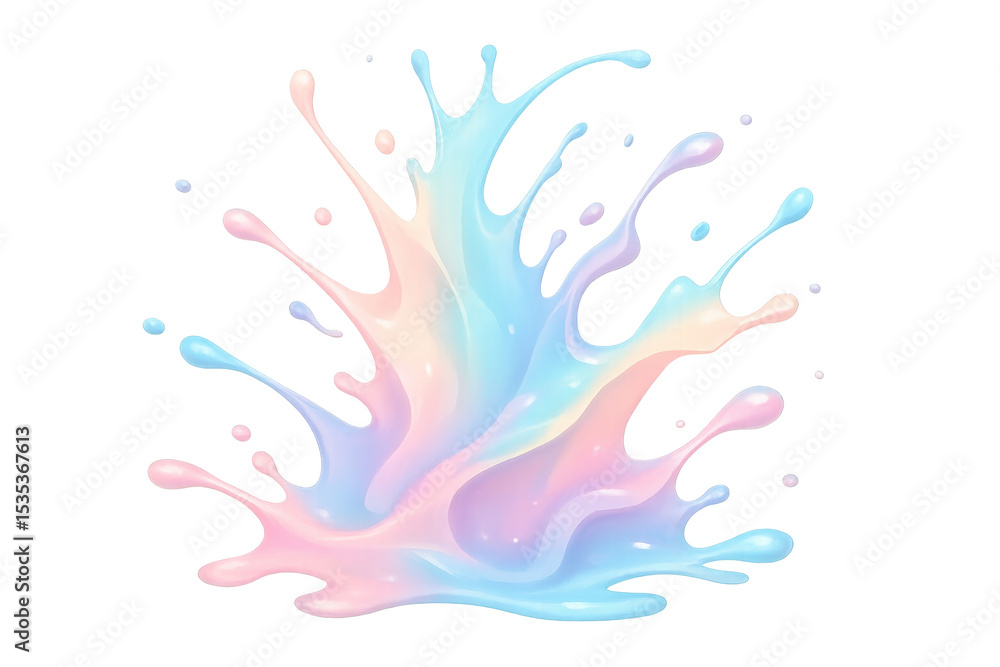 Aufkleber pink and blue paint splashing, creating a vibrant and dynamic effect on a transparent background