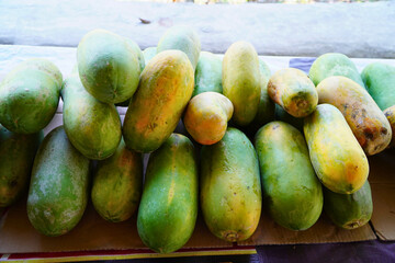 Papaya contains high levels of vitamin C and can aid digestion.