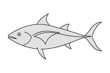 Obraz premium Tuna Fish Line Drawing Illustration