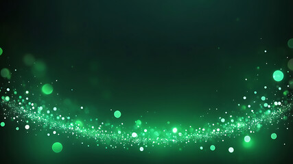 Modern green abstract background with glowing bokeh lights, soft gradient texture, smooth surface, elegant design elements, and festive decorative pattern | ai
