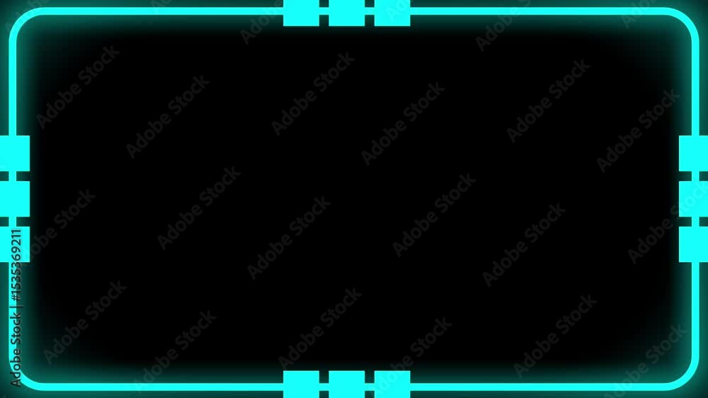 Poster a futuristic hud frame with glowing segments and moving tech elements, ideal for sci-fi dashboards o