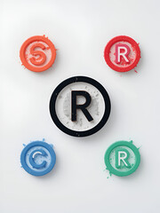 simple copyright symbol icons on white background