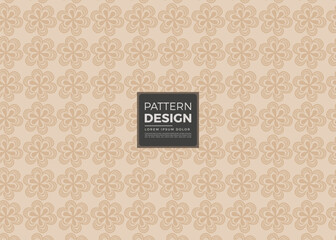 Floral Pattern Design Presentation Featuring a Beige Floral Motif and a Text Overlay for Artistic Projects