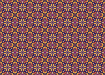 Mexican indian design with tribal ethnic themes on a geometric seamless background Beautiful textile print with native American tribal elements in an ethnic traditional style. Folk fashion from Mexico