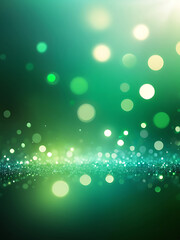Modern green abstract background with glowing bokeh lights, soft gradient texture, smooth surface, elegant design elements, and festive decorative pattern | ai