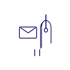 Mail box line and glyph icon, letter and post, mailbox sign, vector graphics, a linear pattern on a white background, eps 10.