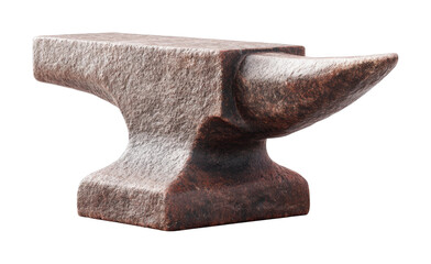 Heavy metal anvil with weathered surface and distinct horn design