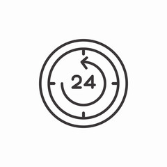 24 hours focus icon sign vector