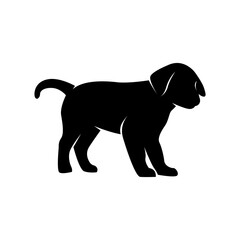 black silhouette of dog animal. animal symbol