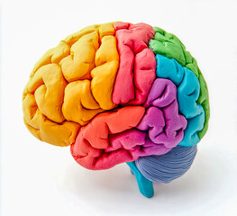 Colorful Model of the Human Brain Anatomy, Cognitive Functions, and Neurological Study