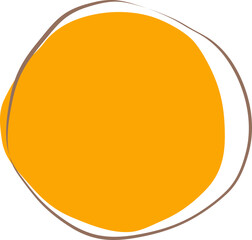 Abstract amber circle with artistic irregular line border art