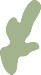 Beige Green Leaf Shape Element 