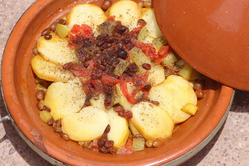 Tajine Close Up, Moroccan Traditional Food