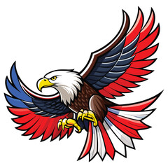 Patriotic american eagle illustration design for independence day celebration and memorial day events