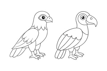 Birds coloring book  bundle, Birds outline, Birds line art vector illustration