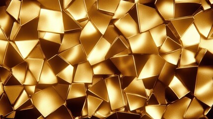 A Golden Abstract Mosaic of Irregular Shapes