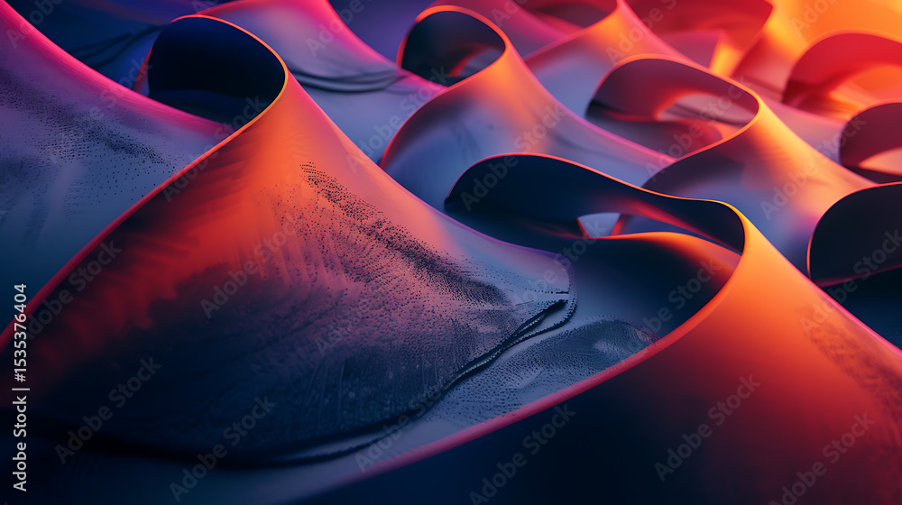 Fototapete abstract waves flow with a gradient of vibrant colors, creating a modern and artistic background wit