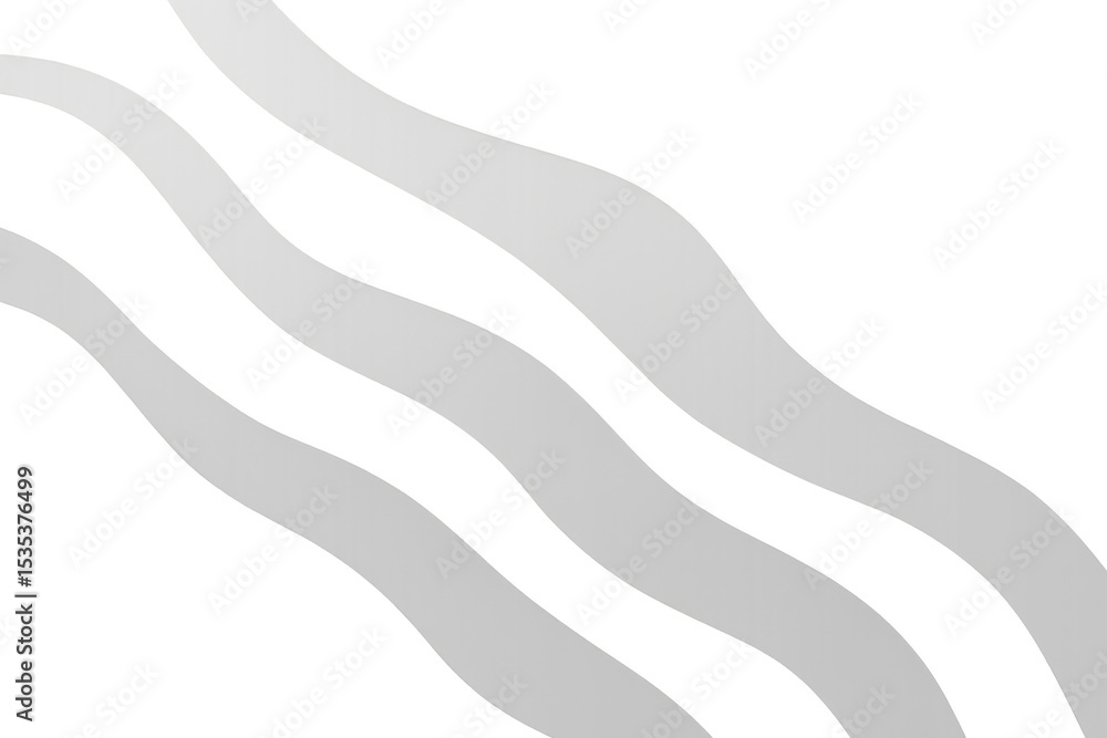 Poster wavy white stripes flowing dynamically across transparent surface, embodying sleek minimalist graphi