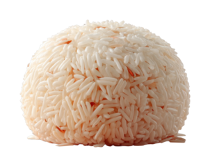 Close-up of cooked rice ball isolated on a neutral background