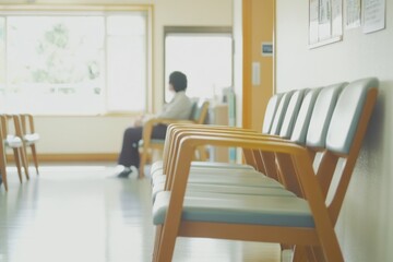 hospital waiting room with few people