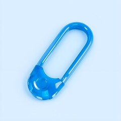 Bright Blue 3D Safety Pin Icon with Transparent Background
