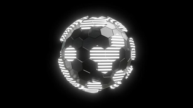 Abstract background using a moving ball shape circular hexagon pattern, 3d rendering
