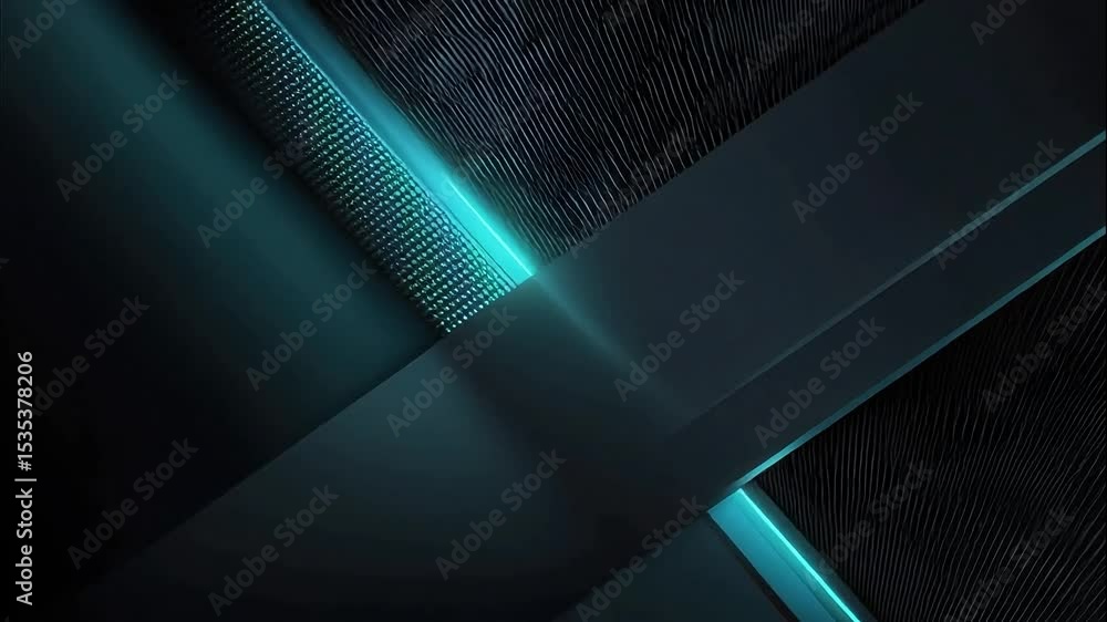 Poster abstract background with lines and geometric shapes with teal light
