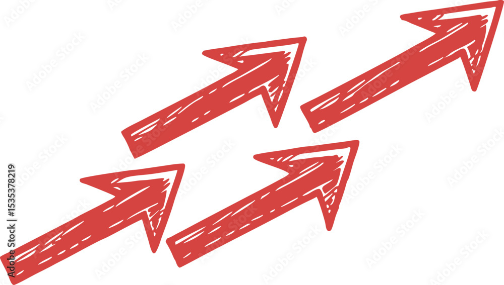 Poster collection of red arrows vector graphics for design projects