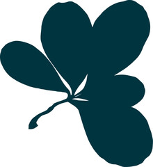 Hand-drawn fall leaves silhouette isolated on white background. Flat line style vector illustration.