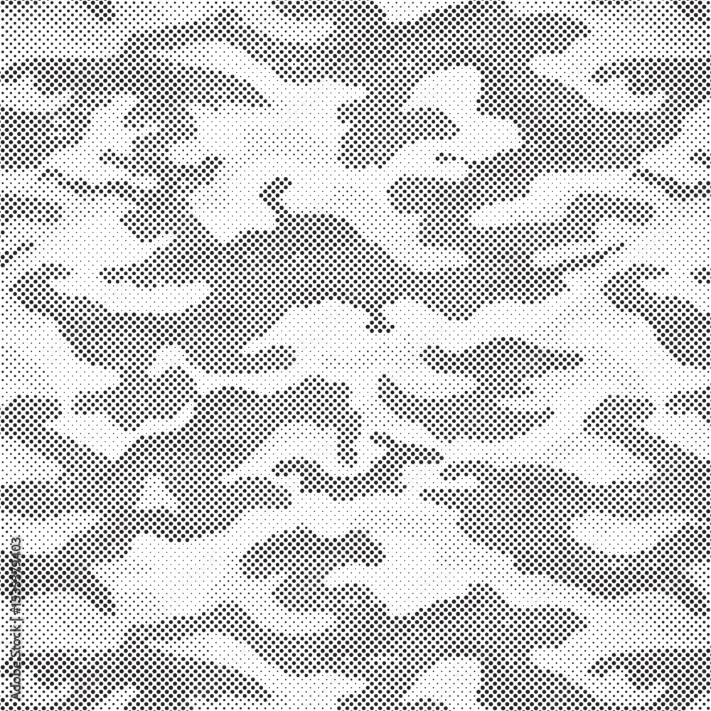 Poster Abstract halftone background. Military camouflage effect dot seamless pattern texture. Dotted background as design element.