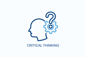 Critical Thinking Icon Or Logo Isolated Vector Illustration