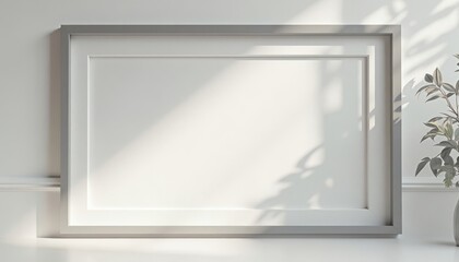 Horizontal Frame Mockup with Plant and Sunlight