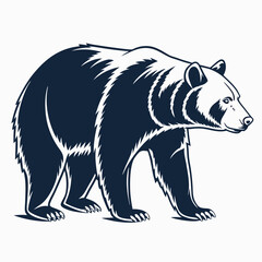 Obraz premium Bear Vector Silhouette Illustration for Wildlife and Nature Design