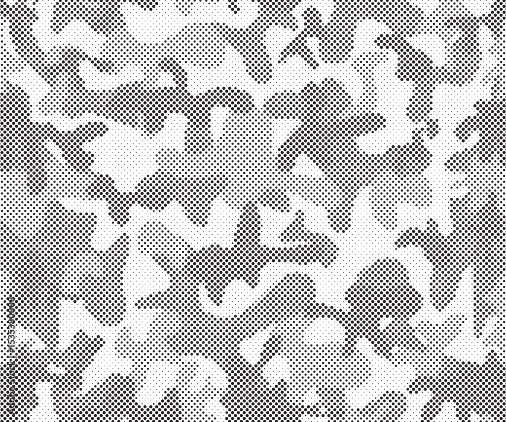 Poster Abstract halftone background. Military camouflage effect dot seamless pattern texture. Dotted background as design element.