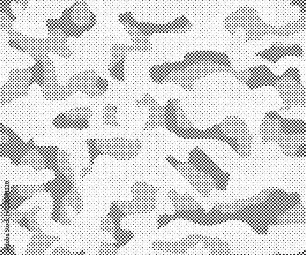 Aufkleber Abstract halftone background. Military camouflage effect dot seamless pattern texture. Dotted background as design element.