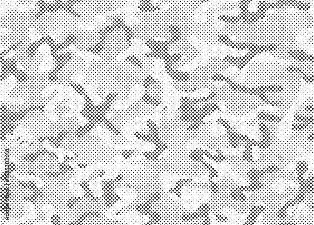 Poster Abstract halftone background. Military camouflage effect dot seamless pattern texture. Dotted background as design element.