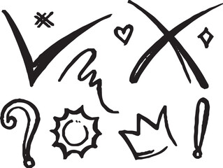  brush stroke arrow icon set.