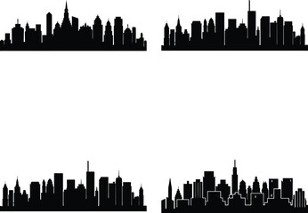 City Silhouette Skyline Urban Landscape Vector
