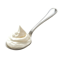 Creamy Yogurt on a Silver Spoon Delicious Dairy Product,