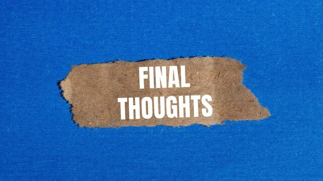 Conceptual final thoughts word symbol