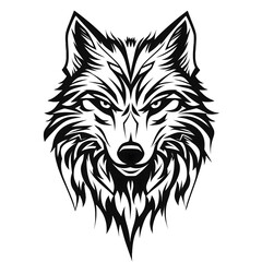 Fototapeta premium Minimalist wolf head tattoo design